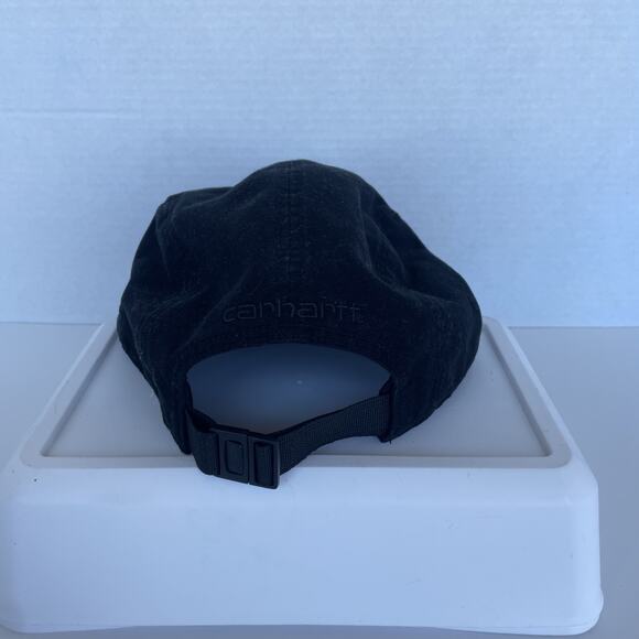 Carhartt Black Canvas Mesh Back Cap One Size Adjustable Snap Closure - Picture 3 of 4